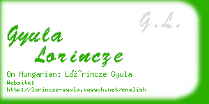 gyula lorincze business card